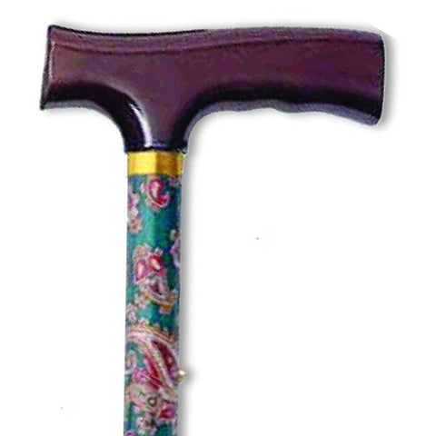 Travel Folding Cane, Green Paisley 1 (EA)