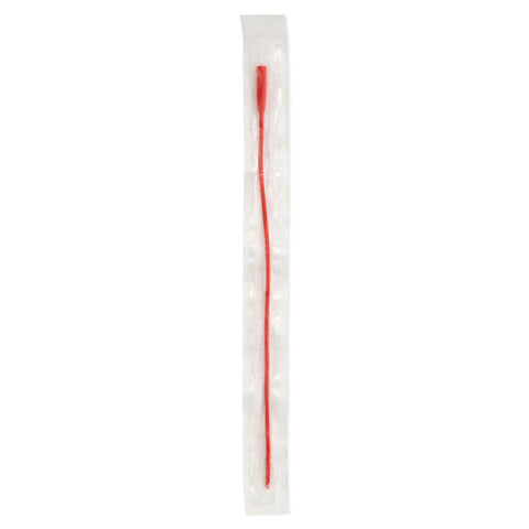 Apogee Red Rubber Straight Intermittent Catheter 12 Fr 16