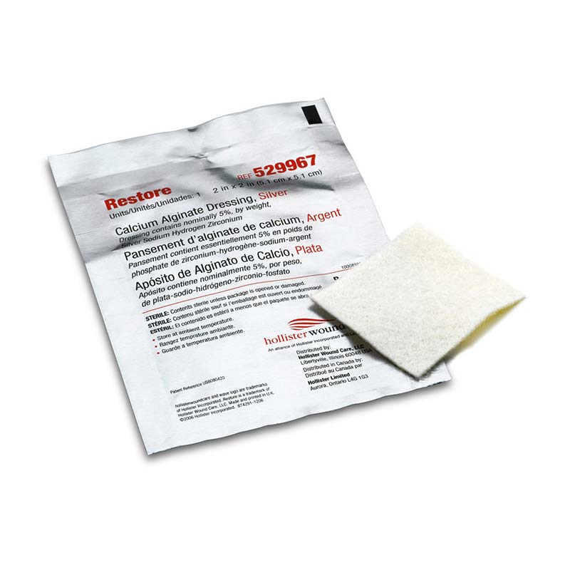 Restore Calcium Alginate Dressing with Silver 2" x 2" 10 (BX)