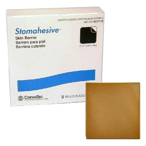 Stomahesive Skin Barrier without Starter Hole, 4" x 4" 5 (BX)