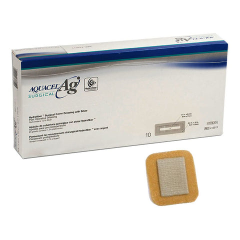 AQUACEL Ag with Ionic Silver Surgical Hydrofiber Cover Dressing, 3-1/2