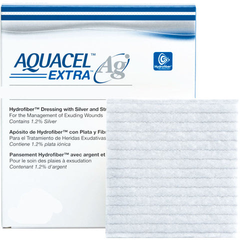 AQUACEL Ag Extra Hydrofiber Antimicrobial Dressing, 8