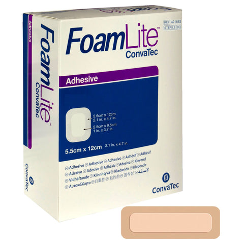 FoamLite Foam Adhesive Dressing, Rectangle, 2