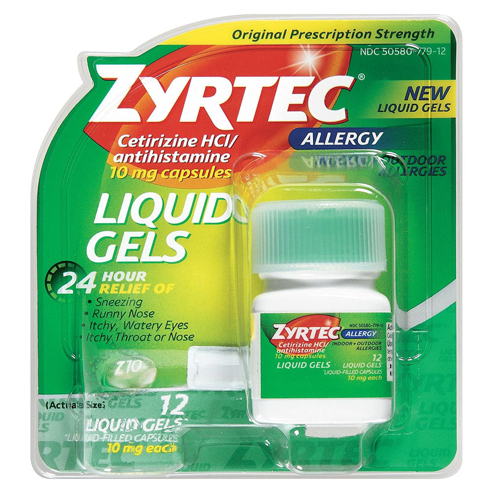 Zyrtec Allergy Liquid Gels, 10 mg Capsule, 25 Count 1 (EA)