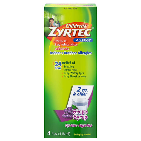 Children's Zyrtec Allergy Syrup, Grape Flavored, 4 fl. oz. 1 (EA)