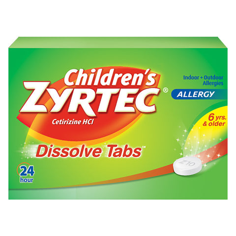 Children's Zyrtec Allergy Dissolve Tablets, Citrus Flavored, 12 Count 1 (EA)
