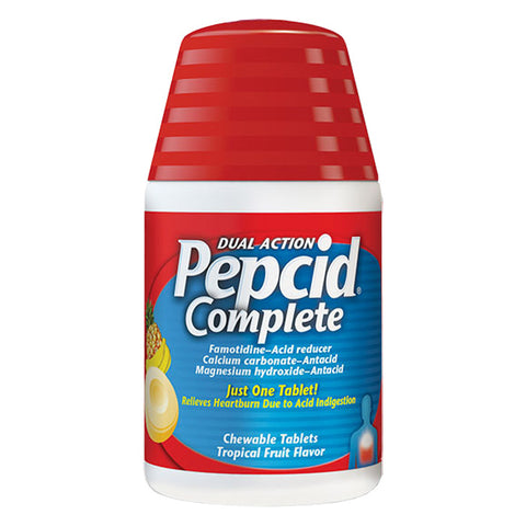 PEPCID COMPLETE Chewable Tablets, Tropical Fruit, 25 Count 1 (EA)