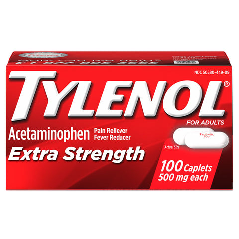 Tylenol Extra Strength, 500 mg Acetaminophen caplet, 100 count 1 (EA)