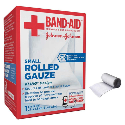 J & J Band-Aid First Aid Rolled Gauze, 2
