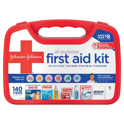 Johnson & Johnson All-Purpose First Aid Kit, 140 piece 1 (EA)
