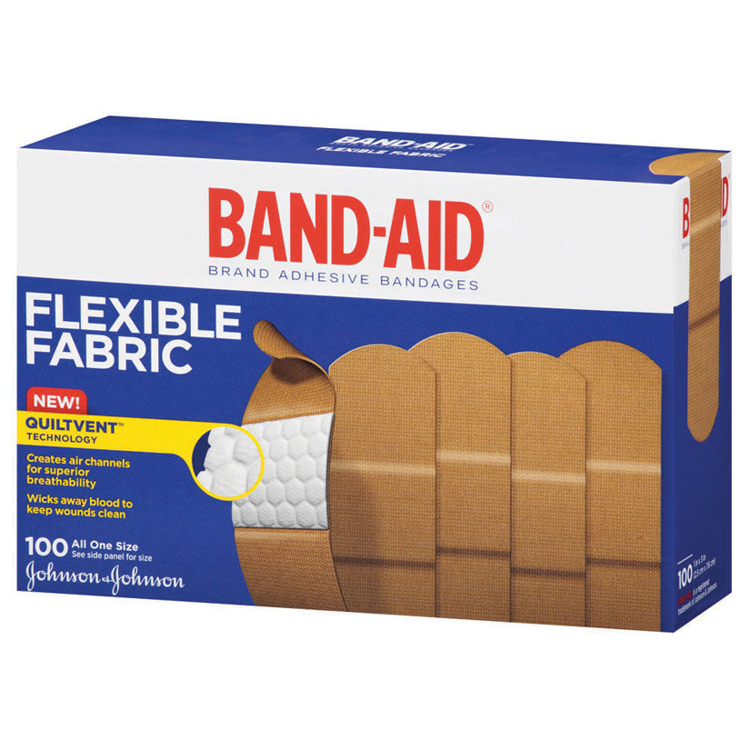 Band-Aid Flexible Fabric Adhesive Bandage 1" x 3" 100 (BX)