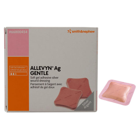 ALLEVYN  Ag Gentle Border Silicone Gel Adhesive Silver Wound Dressing, 7