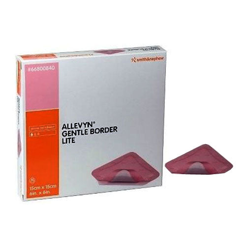 ALLEVYN Gentle Border Lite Silicone Gel Adhesive Hydrocellular Foam Dressing 6" x 6" 10 (BX)