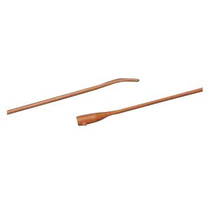 BARDIA Coude Red Rubber Urethral Catheter 18 Fr, 16" 1 (EA)