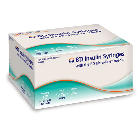 Insulin Syringe with Ultra-Fine Needle 30G x 1/2