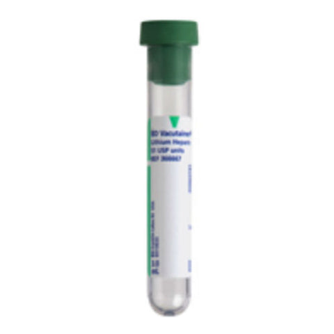 Vacutainer Plus Plastic Tube with Green Conventional Closure, 3 mL, 13 mm x 75 mm 100 (BX)
