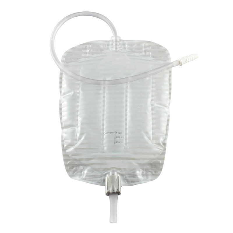Security+ Contoured Leg Bag with Anti-Reflux Valve, Tubing and Fabric Straps, 21 oz. 1 (EA)