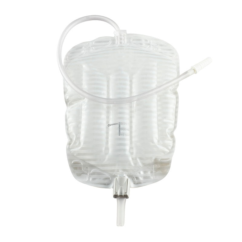 Security+ Sterile Contoured Leg Bag with Anti-Reflux Valve, Tubing and Fabric Straps, 21 oz. 1 (EA)