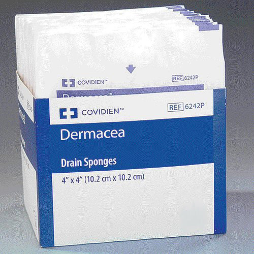 Dermacea Sterile Drain Sponge 4" x 4" 6 ply, Sterile 2's 25 (PK)
