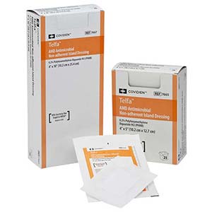 Telfa AMD Antimicrobial Island Dressing 4" x 8" Rectangle 100 (CA)