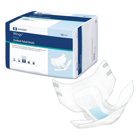 Wings Ultra Quilted Adult Briefs Extra Heavy Absorbency, Medium, 32