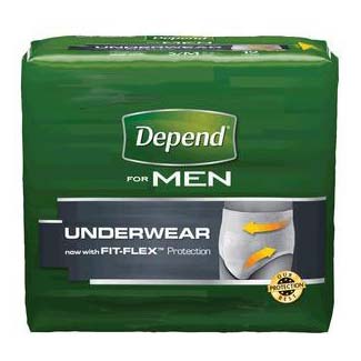 Depend Maxmium Absorbency Fit-Flex Underwear for Men Small/Medium 64 (CA)