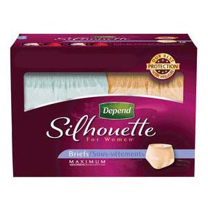Depend Silhouette Briefs for Women Small/Medium 28