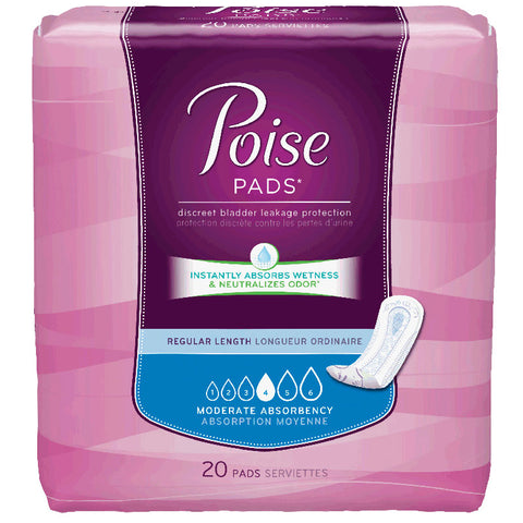 Depend Poise Moderate Pads Regular Length 10.1