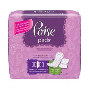 Poise Pads Moderate Absorbency Long Pads 12.4" 96 (CA)