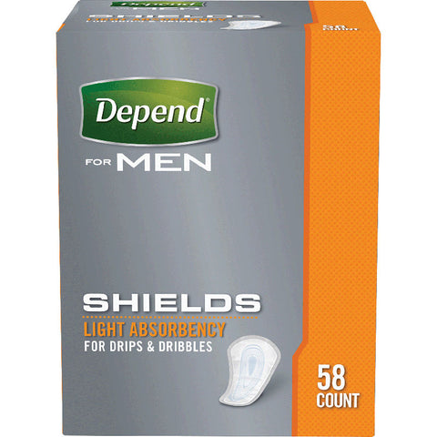 Depend Shields For Men Light Absorbency, One Size Fits Most 174 (CA)