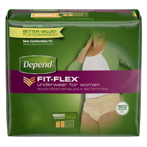 Depend Moderate Absorbency Underwear for Women Large 76 (CA)