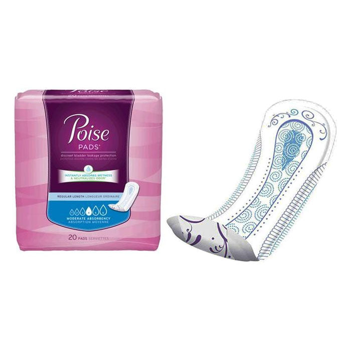 Poise Moderate Long Pads 12.4". 60 (PK)