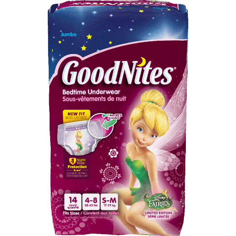 GoodNites Disposable Underwear for Girls Small/Medium Jumbo 56 (CA)
