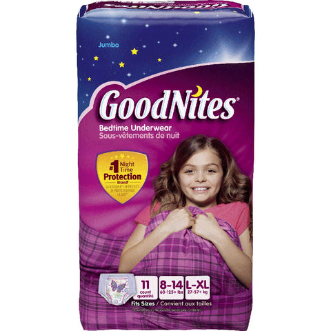 GOODNITES Youth Pants, Large/X-Large Girl, Jumbo Pack 11 (PK)