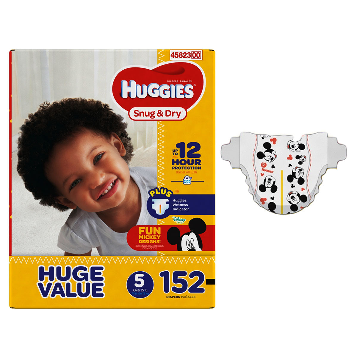 HUGGIES Snug and Dry Diapers Size 5, HUGE Pack, 152 Count 152 (CA)