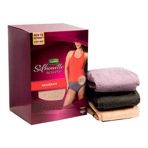 Depend Underwear Silhouette Activefit for Women, Moderate Absorbency Small/Medium, 2840-inch waist 14 (PK)
