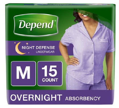 Depend Women's Night Defense, Medium. 15 (PK)