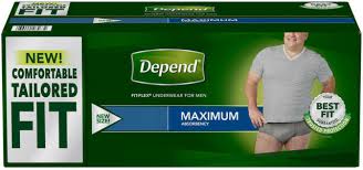 Depend Men's Fit-Flex Max, Large. 34 (CA)