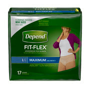Depend Women's Fit-Flex Max, Large. 17 (PK)