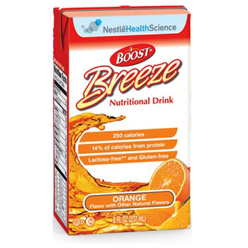 BOOST BREEZE Nutritional Supplement Orange Flavor 8 oz. Brik Pak 27 (CA)
