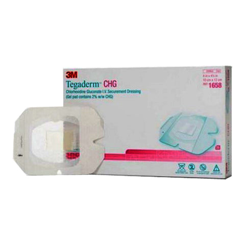 Tegaderm CHG Chlorhexidine Gluconate IV Securement Dressing, 4
