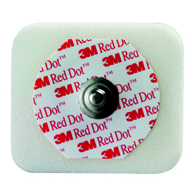 Red Dot ECG Monitoring Electrodes, Radiolucent, Foam, Diaphoretic, with Abrader 50 (BX)