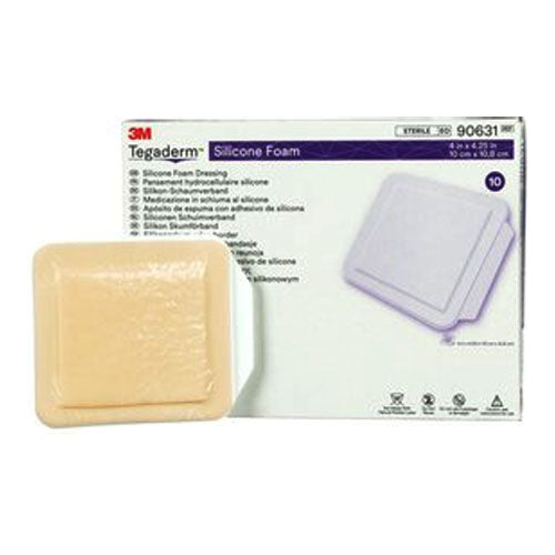 Tegaderm Silicone Foam Non-Bordered Dressing, 4" x 4.25" 10 (BX)