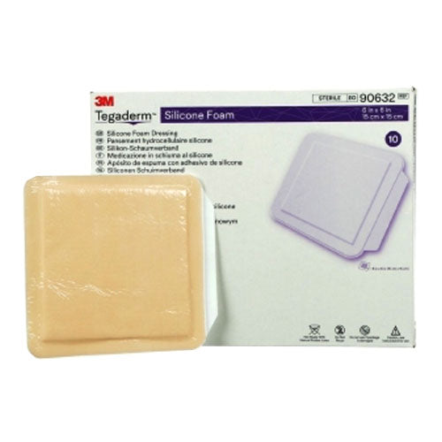 Tegaderm Silicone Foam Non-Bordered Dressing, 6" x 6" 10 (BX)