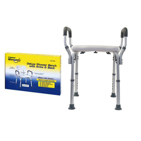 Deluxe Molded Shower Bench with Arms, 300 lb Weight Capacity 1 (EA)