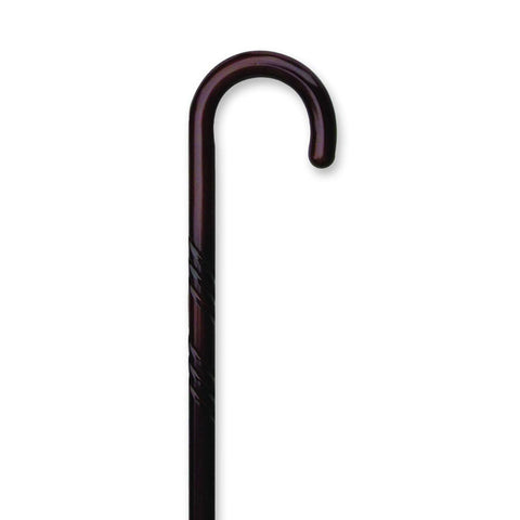 Spiral Tourist Handle Cane, Walnut Stain, 36