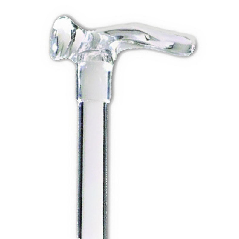 Contour Left Handle Lucite Cane, Clear, 7/8" dia. 1 (EA)