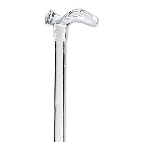 Contour Right Handle Lucite Cane, Clear, 7/8