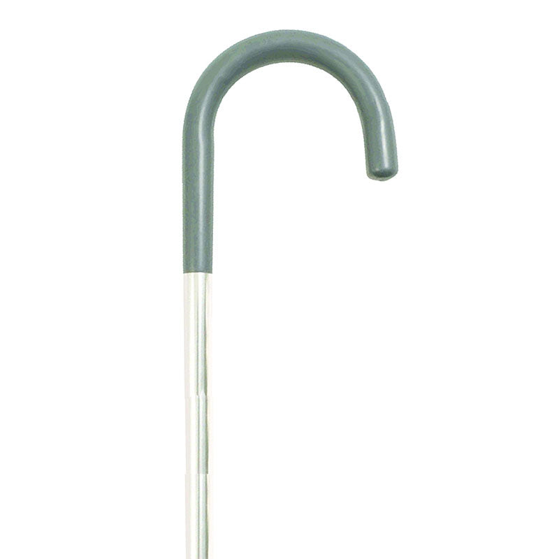 Tourist Handle Cane with Vinyl Grip, Silver 1 (EA)
