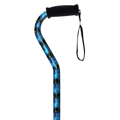 Offset Handle Cane, Blue Peacock 1 (EA)